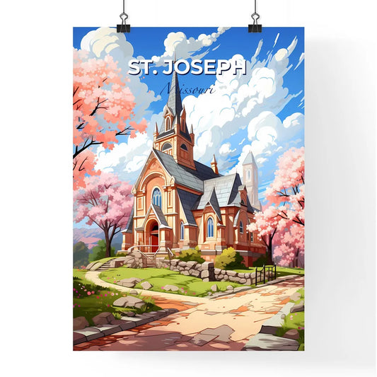 St. Joseph, Missouri, A Poster of a church with a steeple and trees in the background Default Title