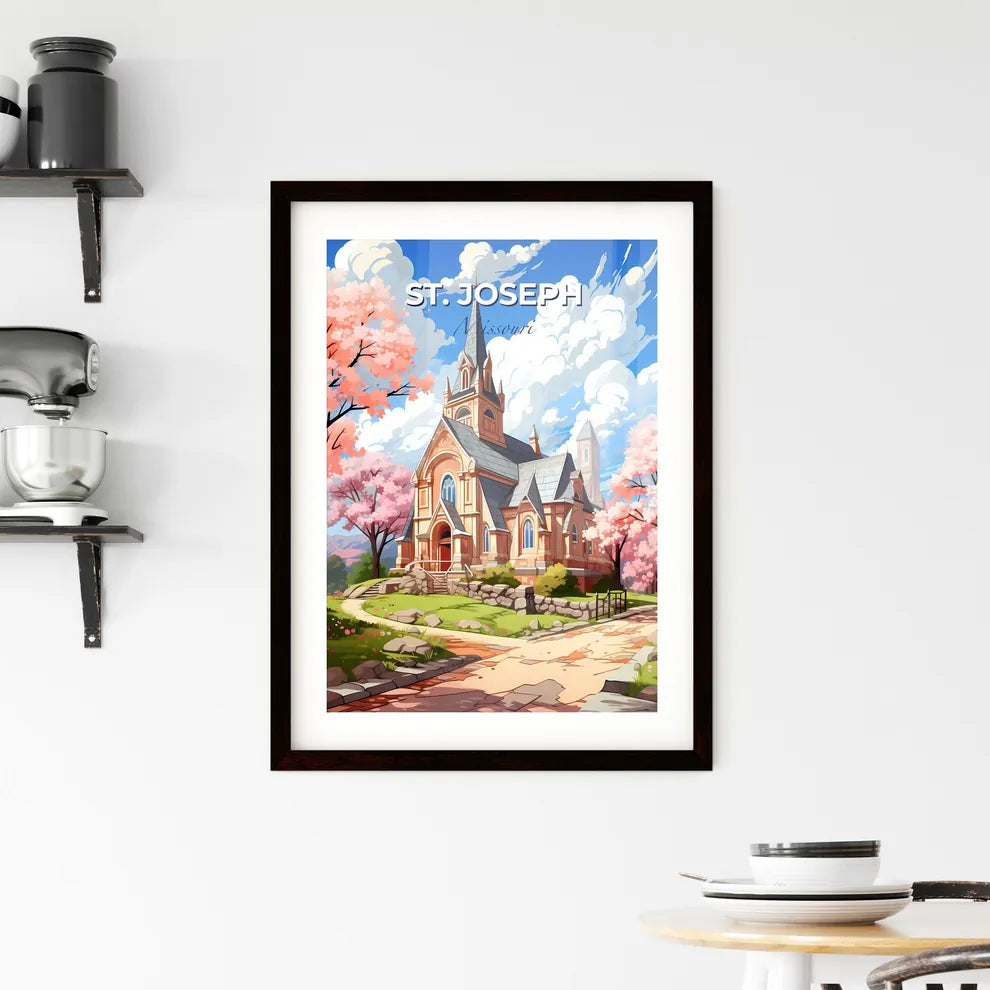St. Joseph, Missouri, A Poster of a church with a steeple and trees in the background Default Title