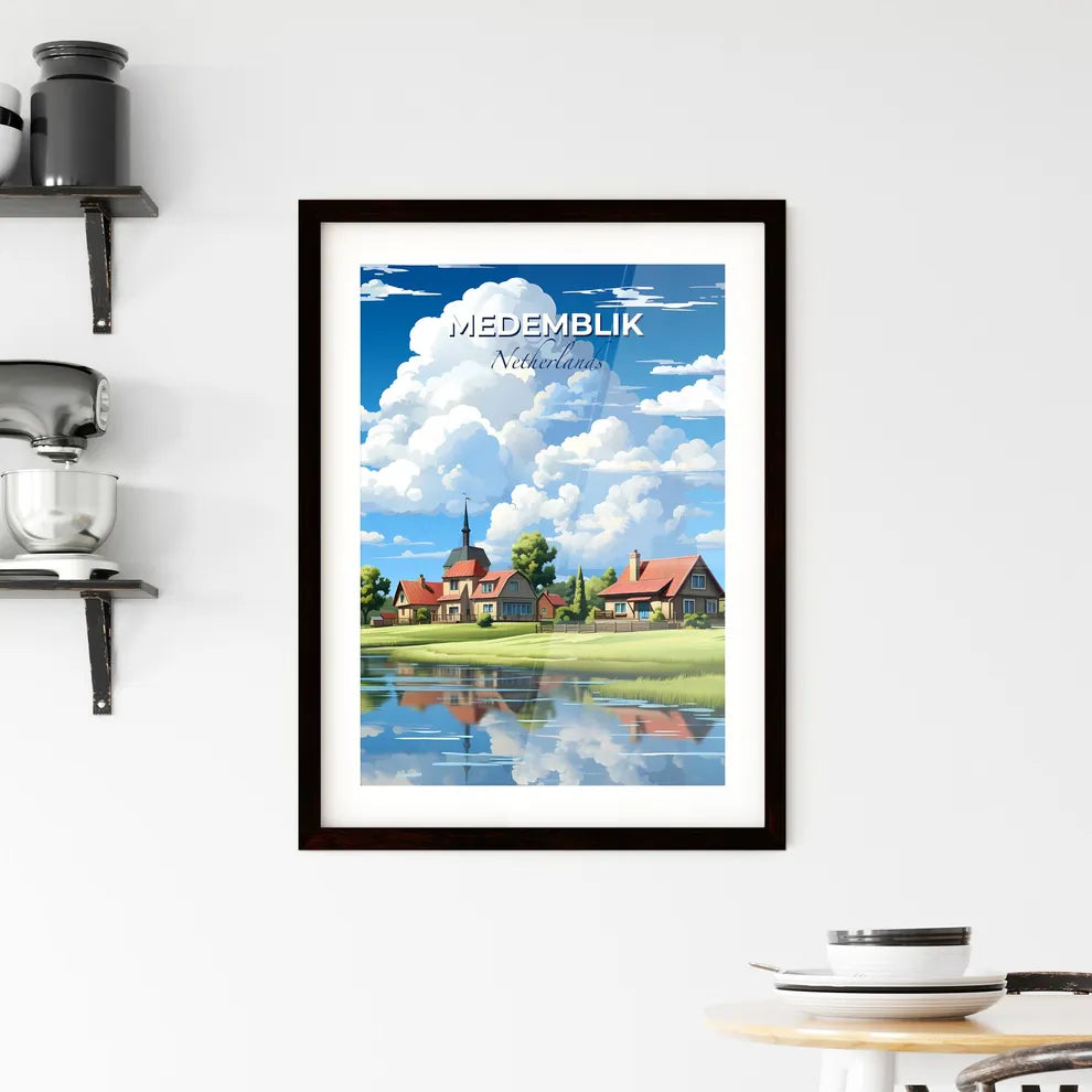 Medemblik, Netherlands, A Poster of a group of houses by a river Default Title