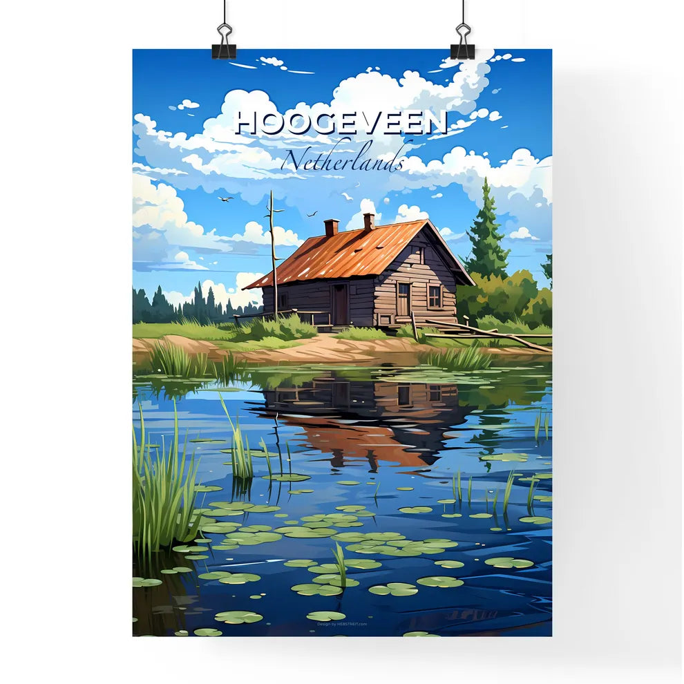 Hoogeveen, Netherlands, A Poster of a house on the water Default Title