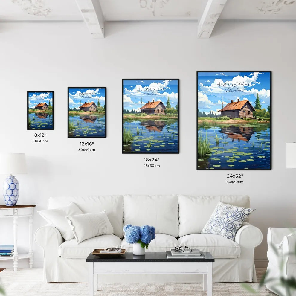 Hoogeveen, Netherlands, A Poster of a house on the water Default Title