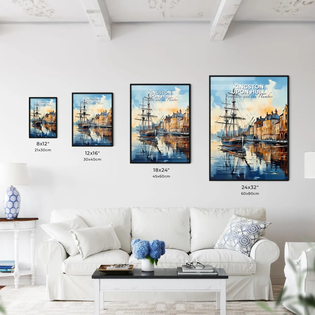 Kingston Upon Hull, Yorkshire and the Humber, A Poster of a painting of a boat on water Default Title