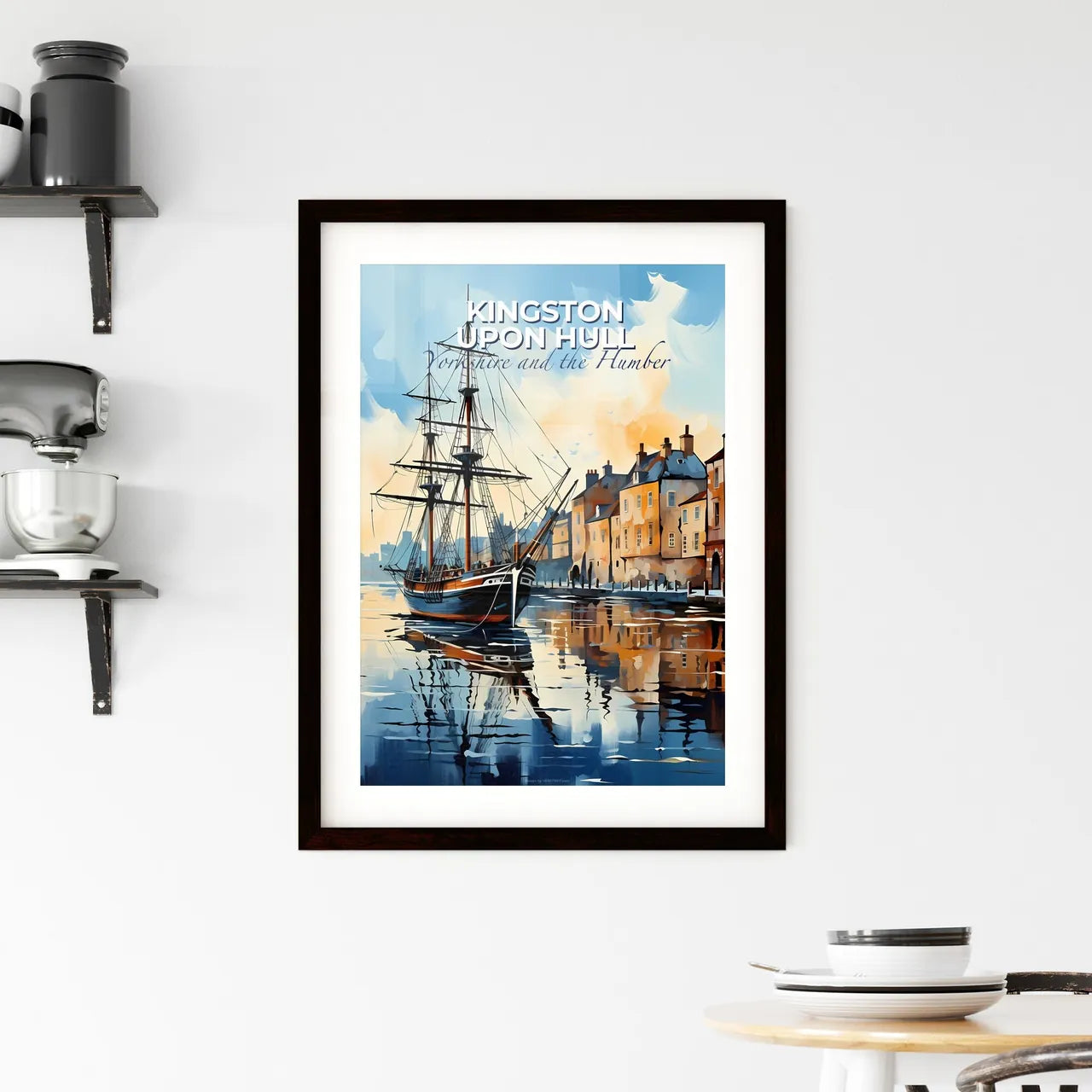 Kingston Upon Hull, Yorkshire and the Humber, A Poster of a painting of a boat on water Default Title