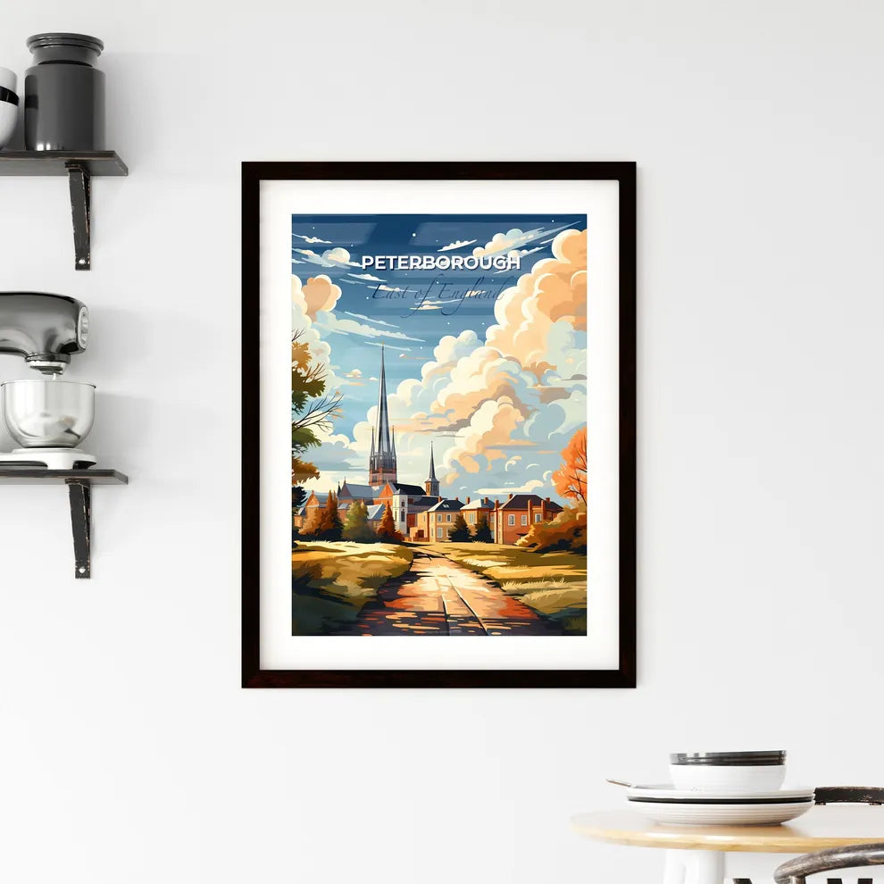Peterborough, East of England, A Poster of a painting of a church and a road Default Title