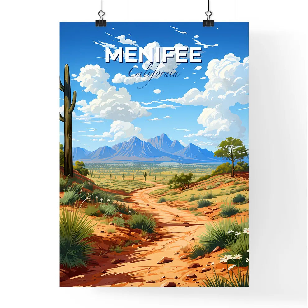 Menifee, California, A Poster of a dirt road through a desert landscape Default Title