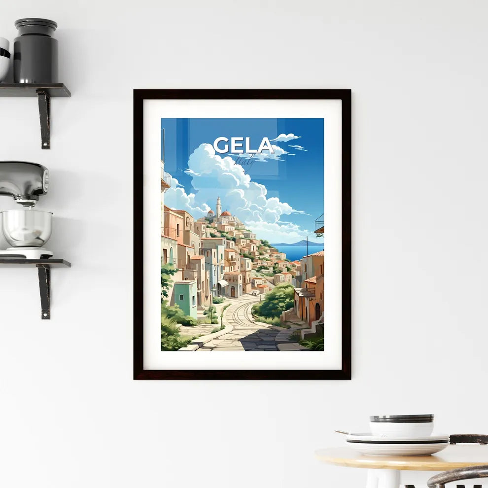 Gela, Italy, A Poster of a city on a hill Default Title