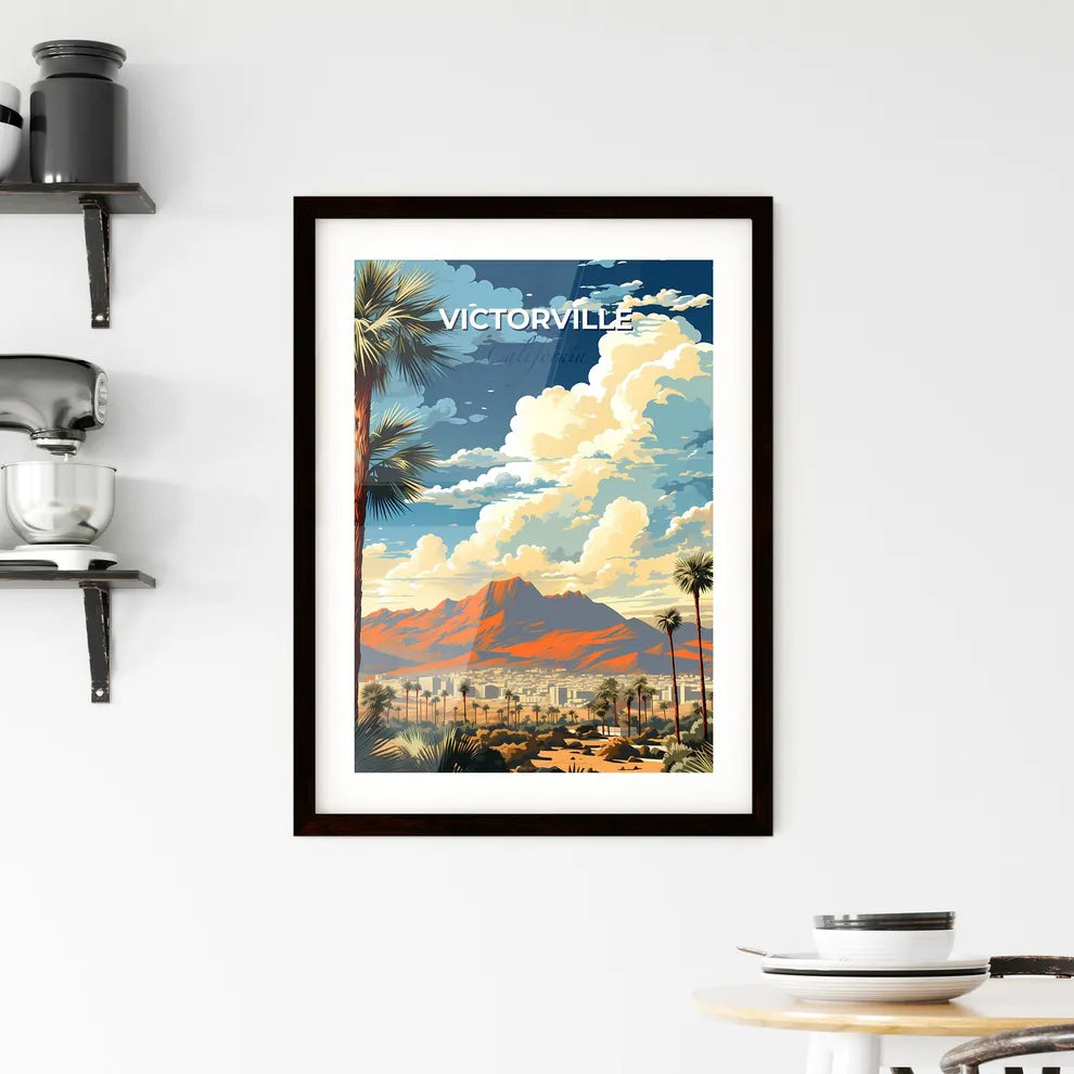 Victorville, California, A Poster of a palm trees and mountains Default Title