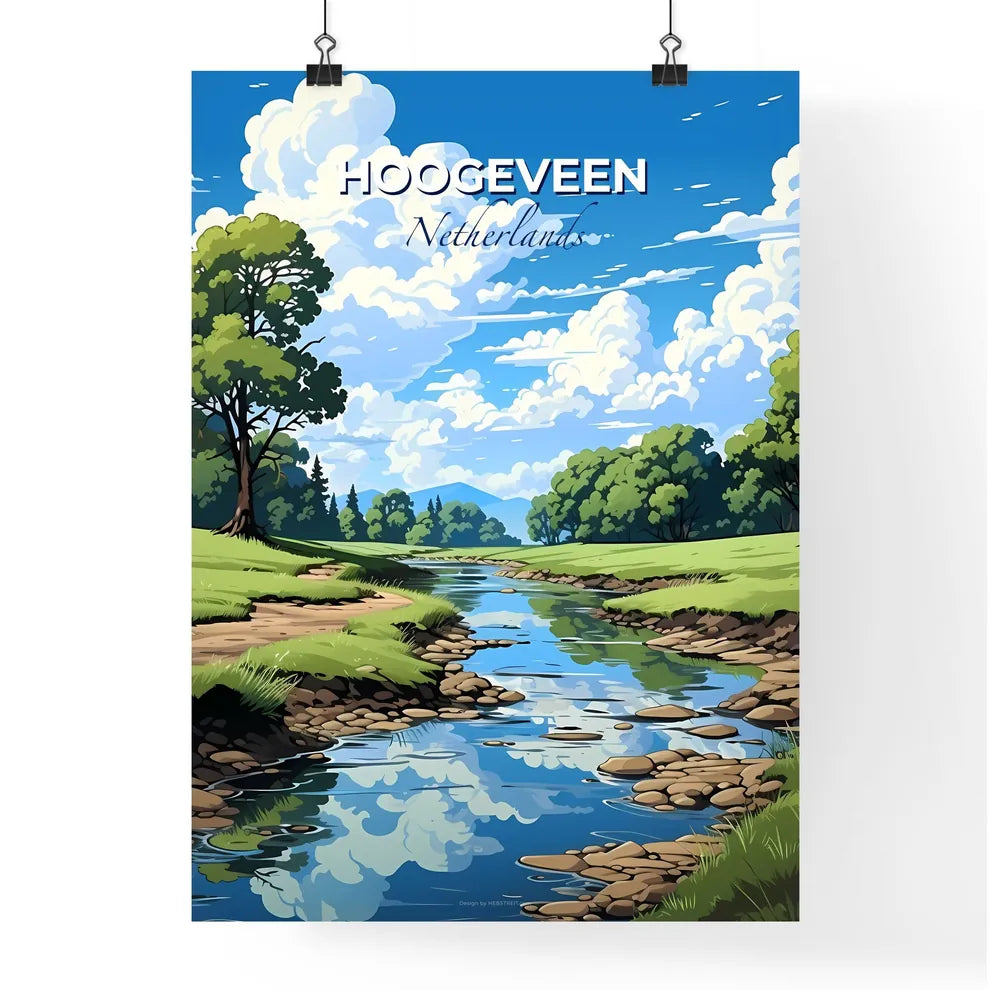 Hoogeveen, Netherlands, A Poster of a river running through a grassy area Default Title