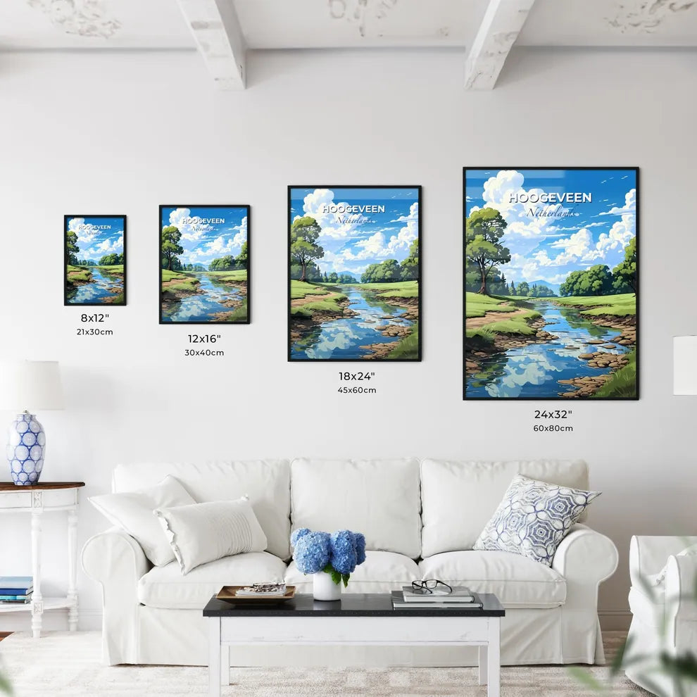 Hoogeveen, Netherlands, A Poster of a river running through a grassy area Default Title