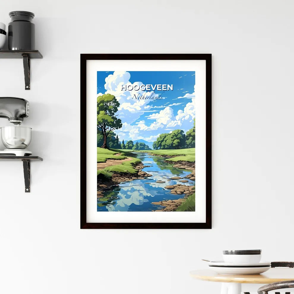 Hoogeveen, Netherlands, A Poster of a river running through a grassy area Default Title