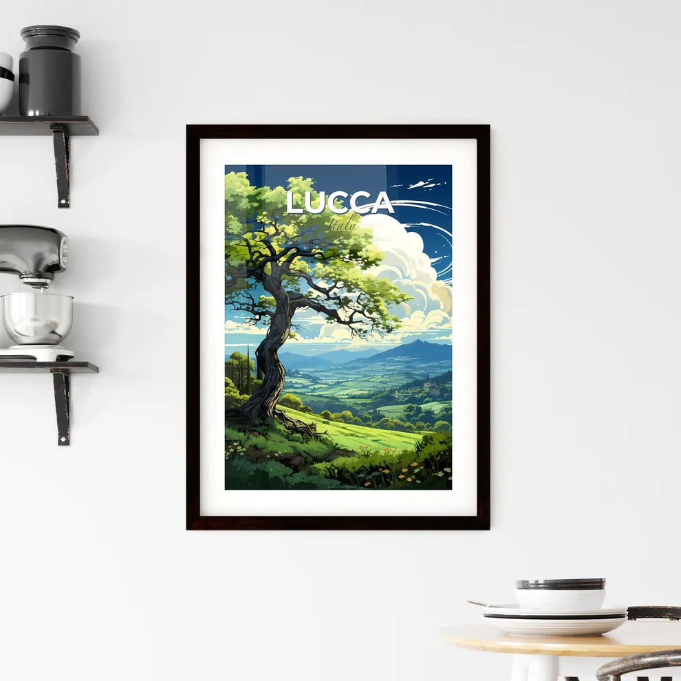 Lucca, Italy, A Poster of a tree on a hill Default Title