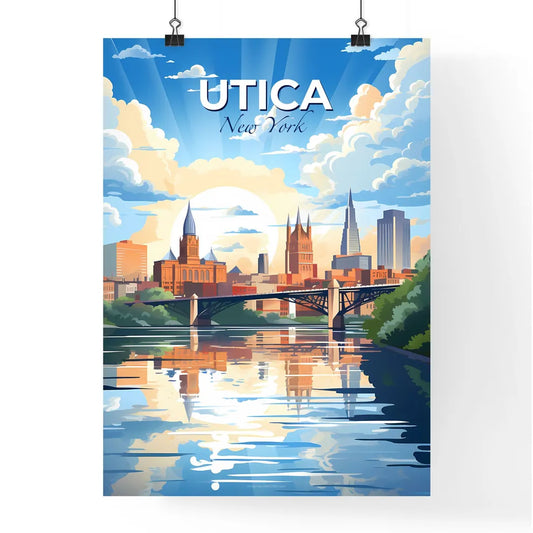 Utica, New York, A Poster of a city with a bridge over water Default Title