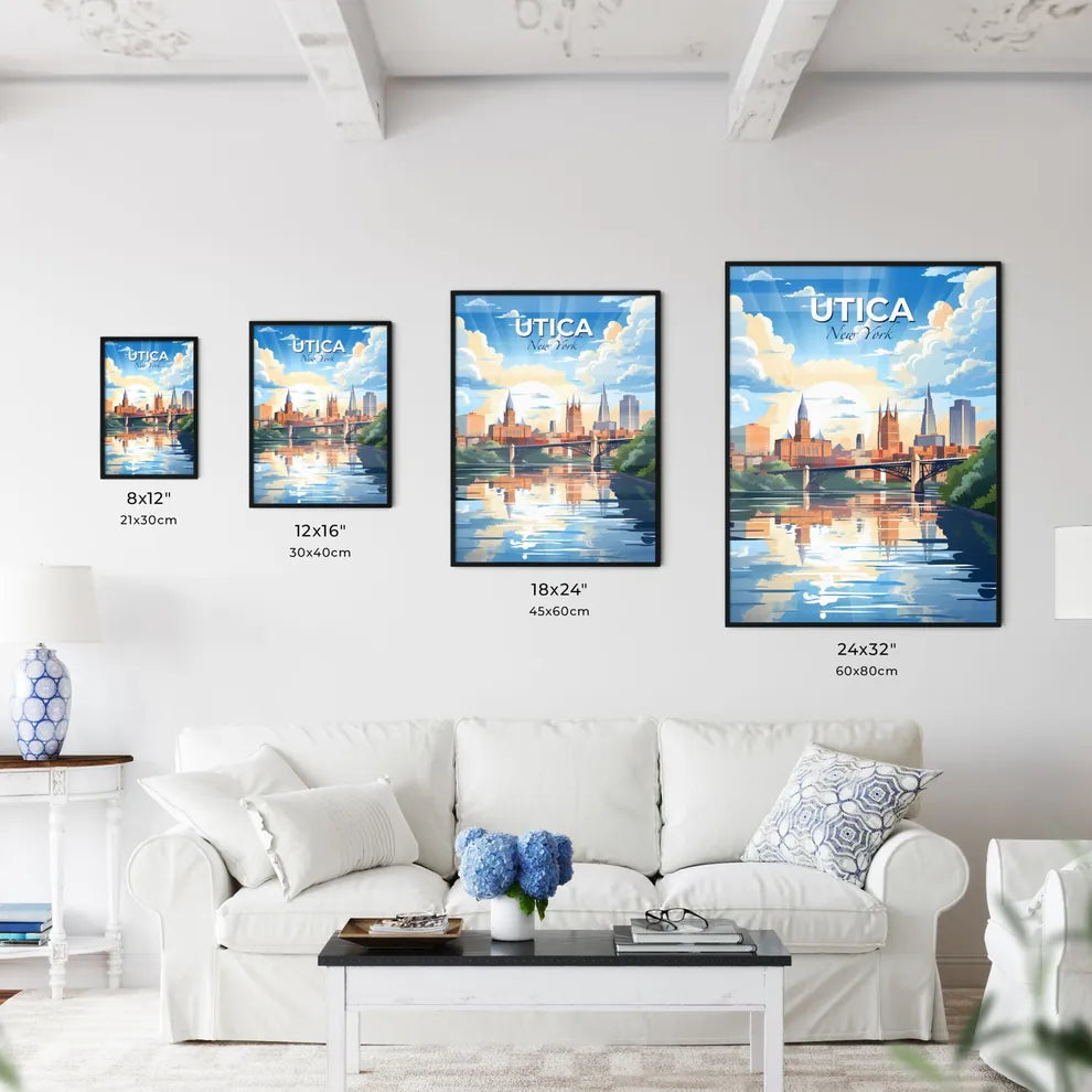 Utica, New York, A Poster of a city with a bridge over water Default Title
