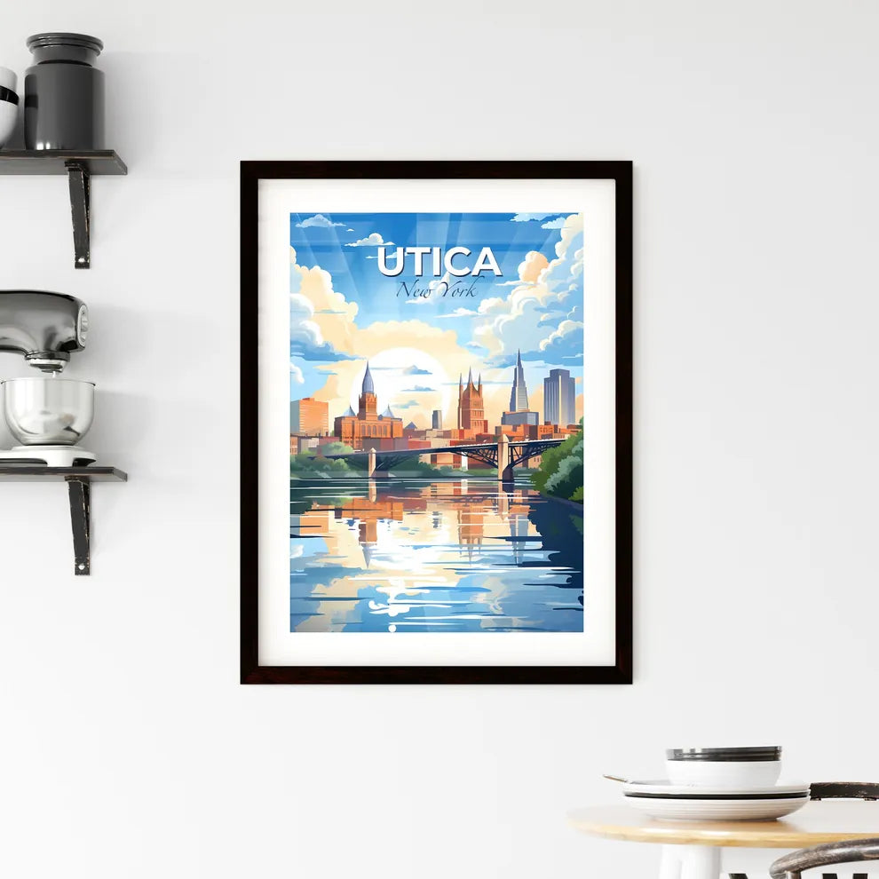 Utica, New York, A Poster of a city with a bridge over water Default Title