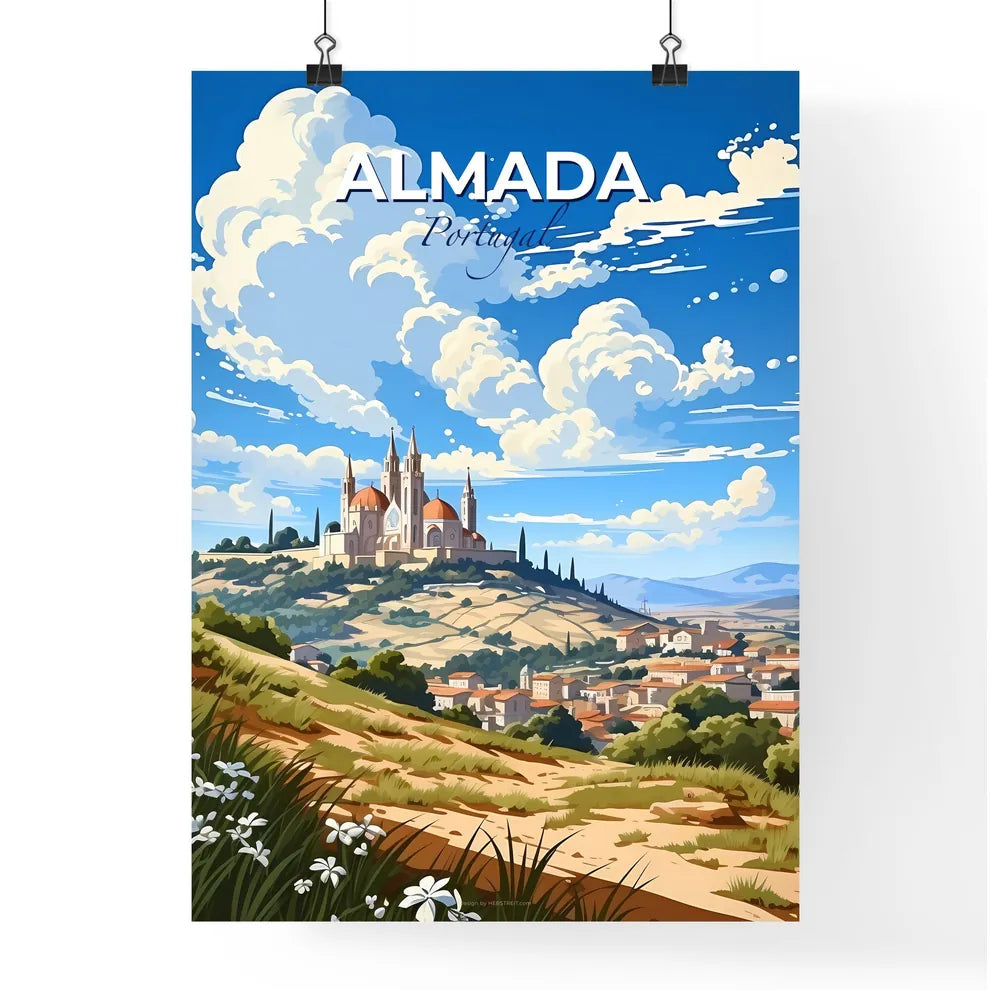 Almada, Portugal, A Poster of a castle on a hill with a city in the background Default Title