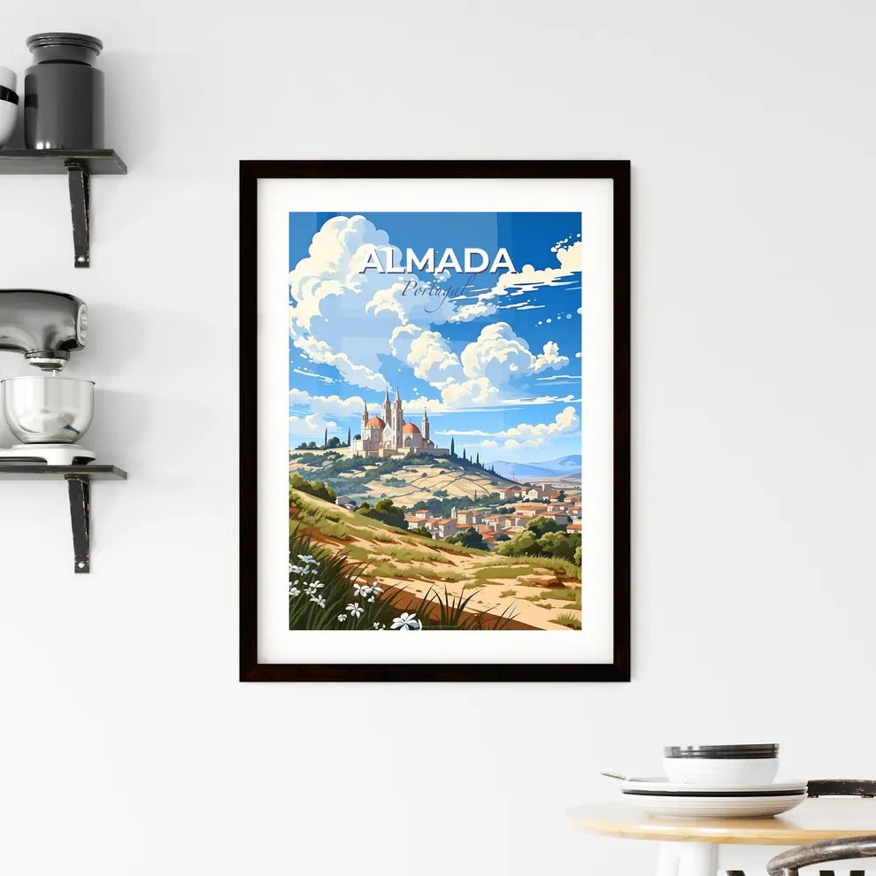 Almada, Portugal, A Poster of a castle on a hill with a city in the background Default Title