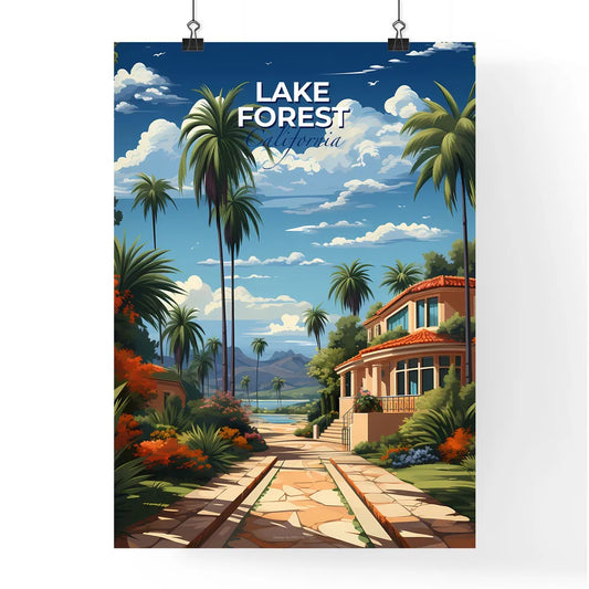 Lake Forest, California, A Poster of a house with a large balcony surrounded by palm trees Default Title