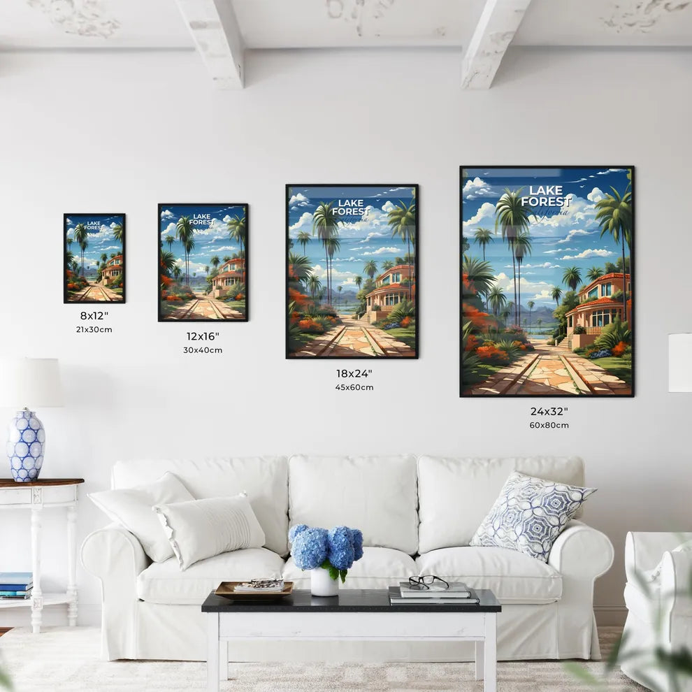 Lake Forest, California, A Poster of a house with a large balcony surrounded by palm trees Default Title