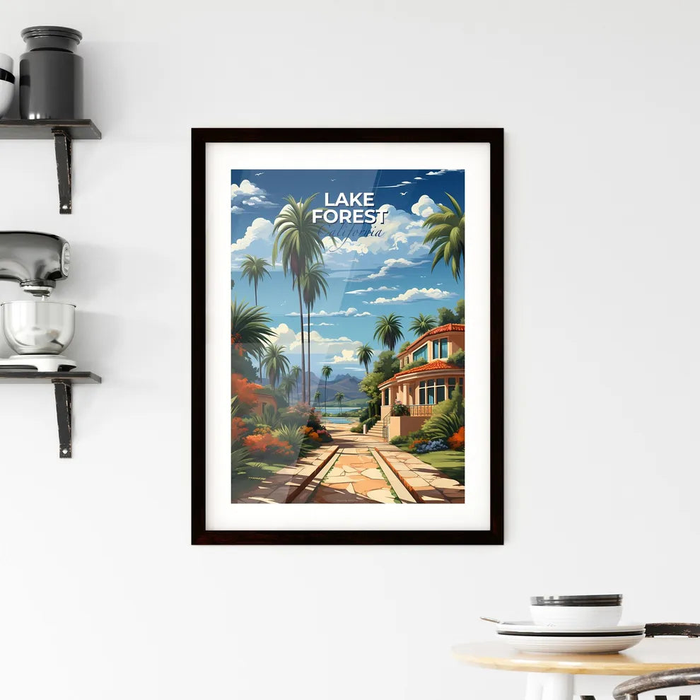 Lake Forest, California, A Poster of a house with a large balcony surrounded by palm trees Default Title