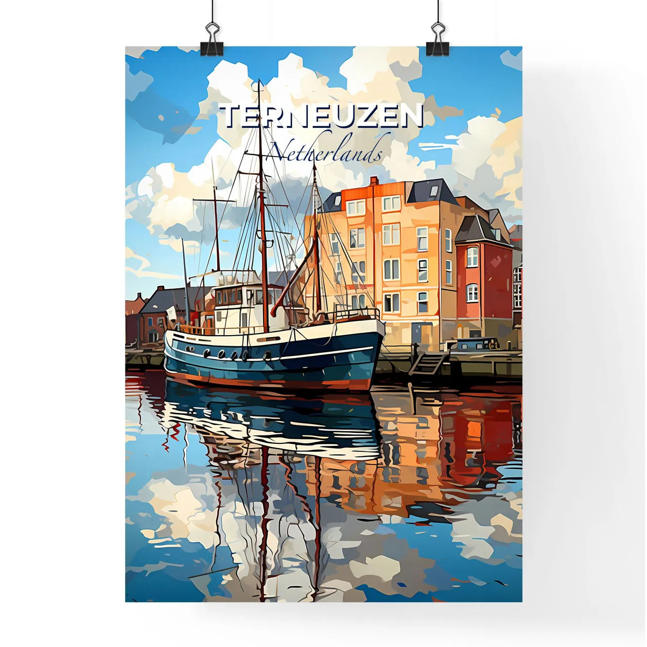 Terneuzen, Netherlands, A Poster of a boat on the water Default Title