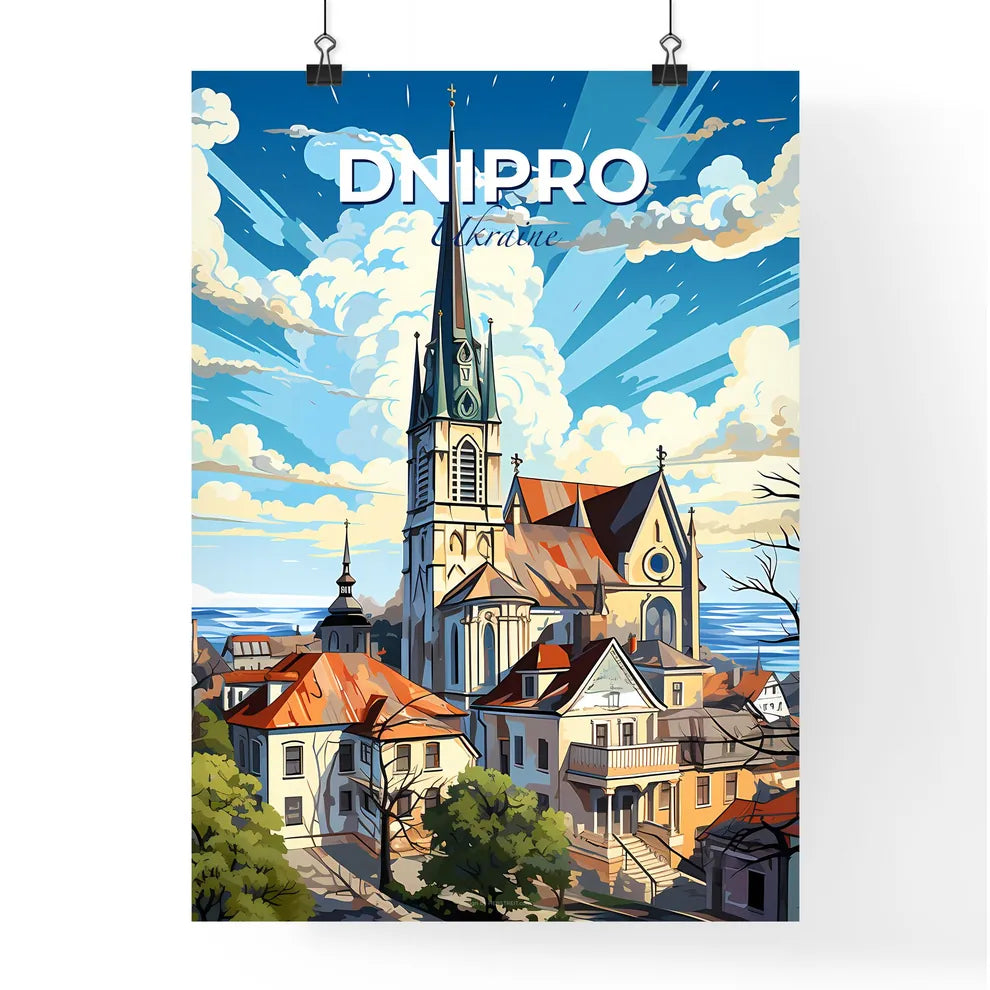 Dnipro, Ukraine, A Poster of a church in a town Default Title