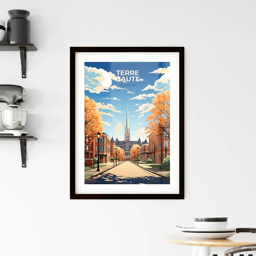 Terre Haute, Indiana, A Poster of a street with trees and a church Default Title