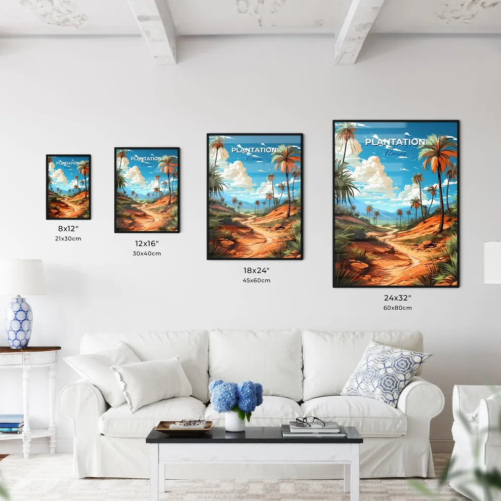 Plantation, Florida, A Poster of a dirt road through a desert with palm trees Default Title