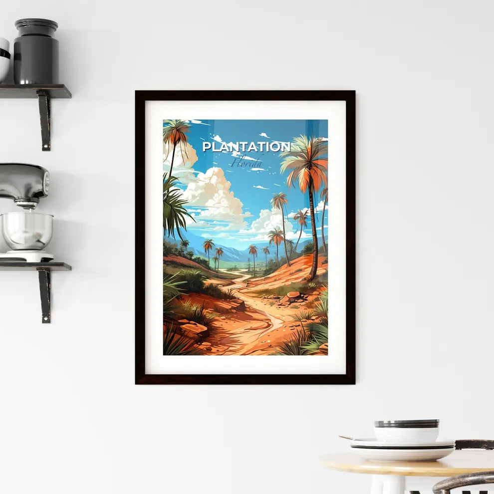 Plantation, Florida, A Poster of a dirt road through a desert with palm trees Default Title