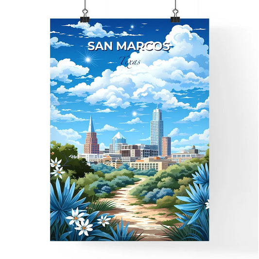 San Marcos, Texas, A Poster of a city landscape with trees and flowers Default Title