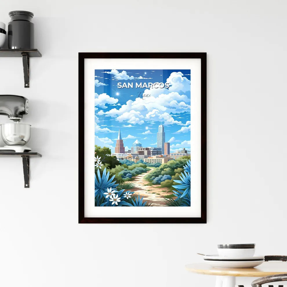 San Marcos, Texas, A Poster of a city landscape with trees and flowers Default Title