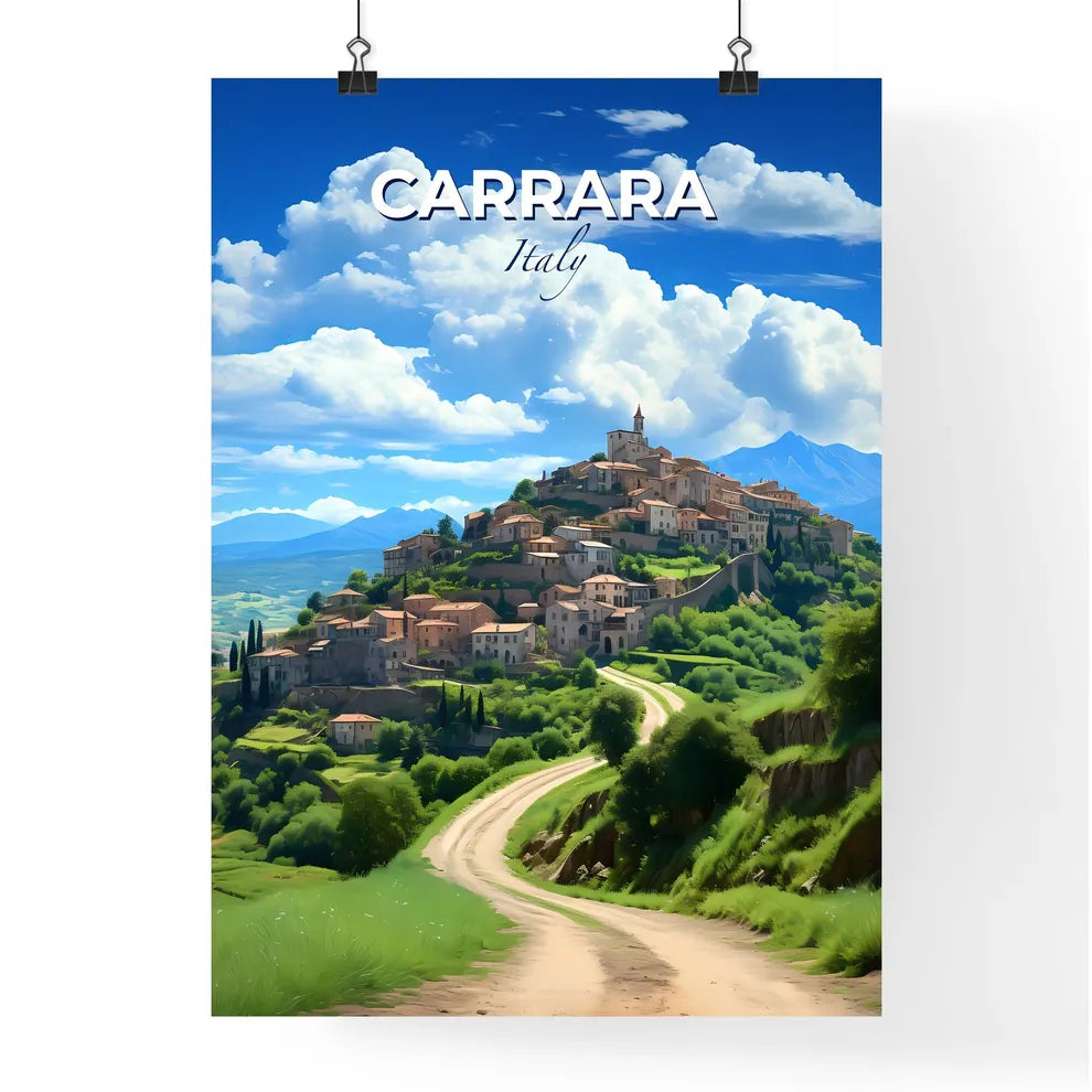 Carrara, Italy, A Poster of a town on a hill Default Title