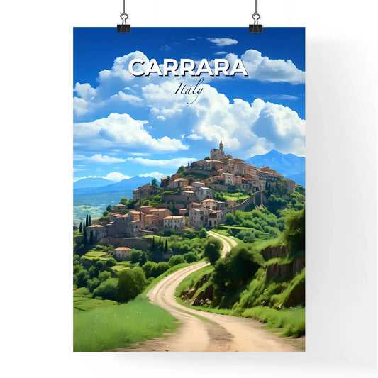 Carrara, Italy, A Poster of a town on a hill Default Title