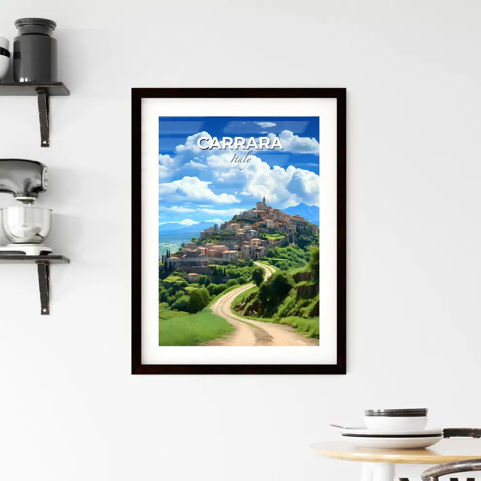 Carrara, Italy, A Poster of a town on a hill Default Title