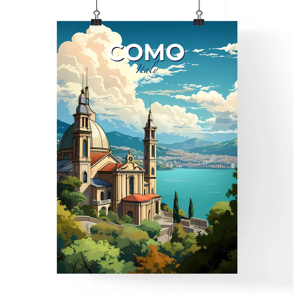 Como, Italy, A Poster of a building with a dome and a body of water Default Title