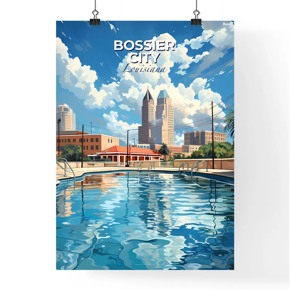 Bossier City, Louisiana, A Poster of a pool with a building in the background Default Title