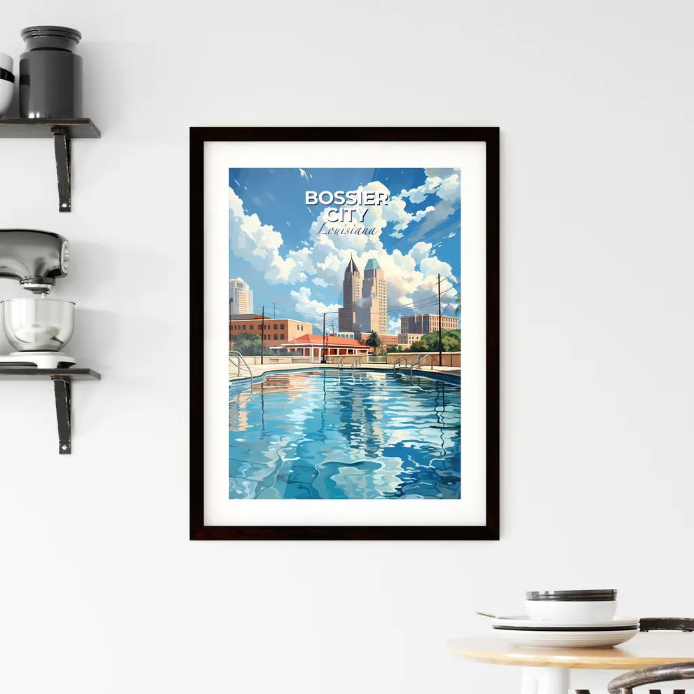 Bossier City, Louisiana, A Poster of a pool with a building in the background Default Title