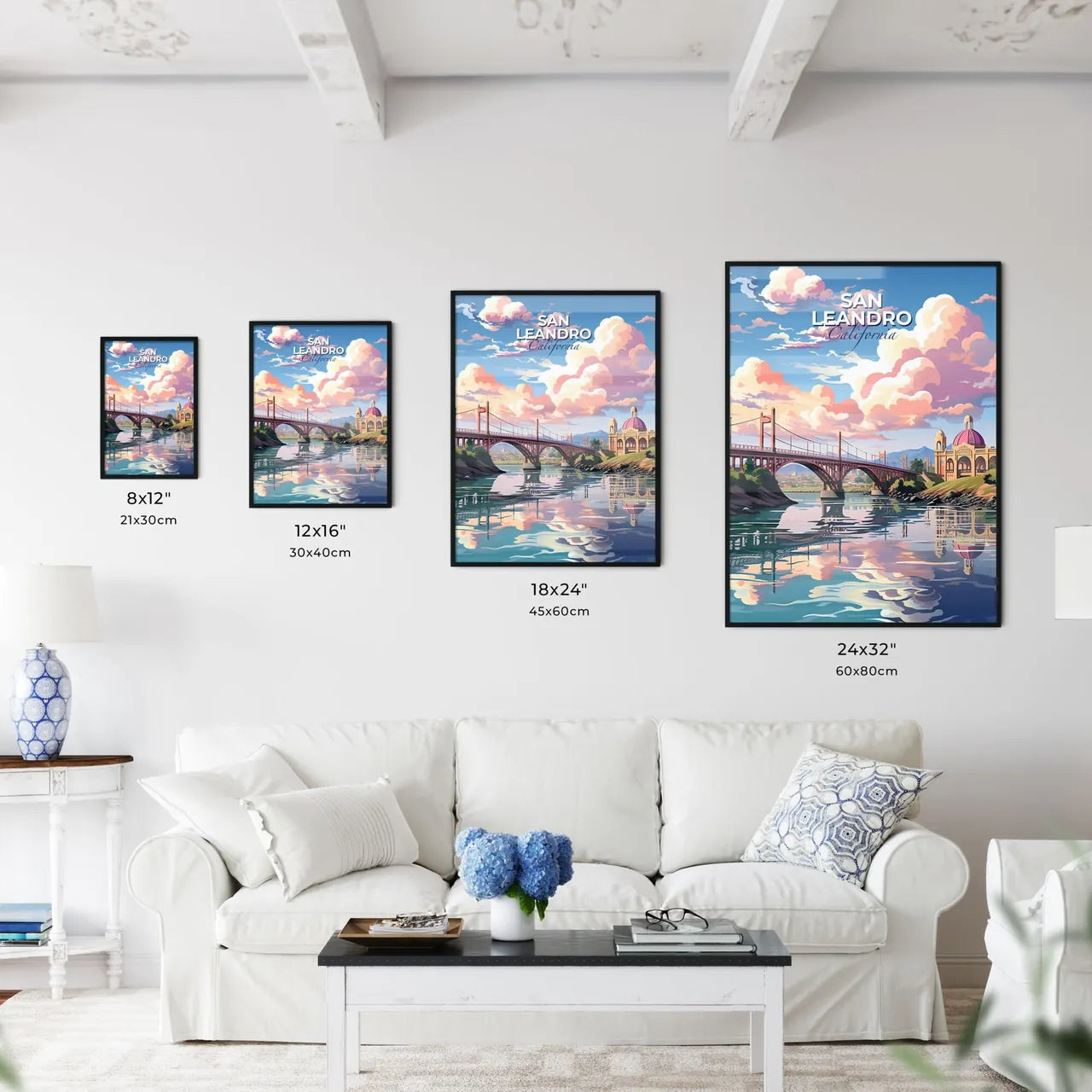 San Leandro, California, A Poster of a bridge over a river with a building and a dome Default Title