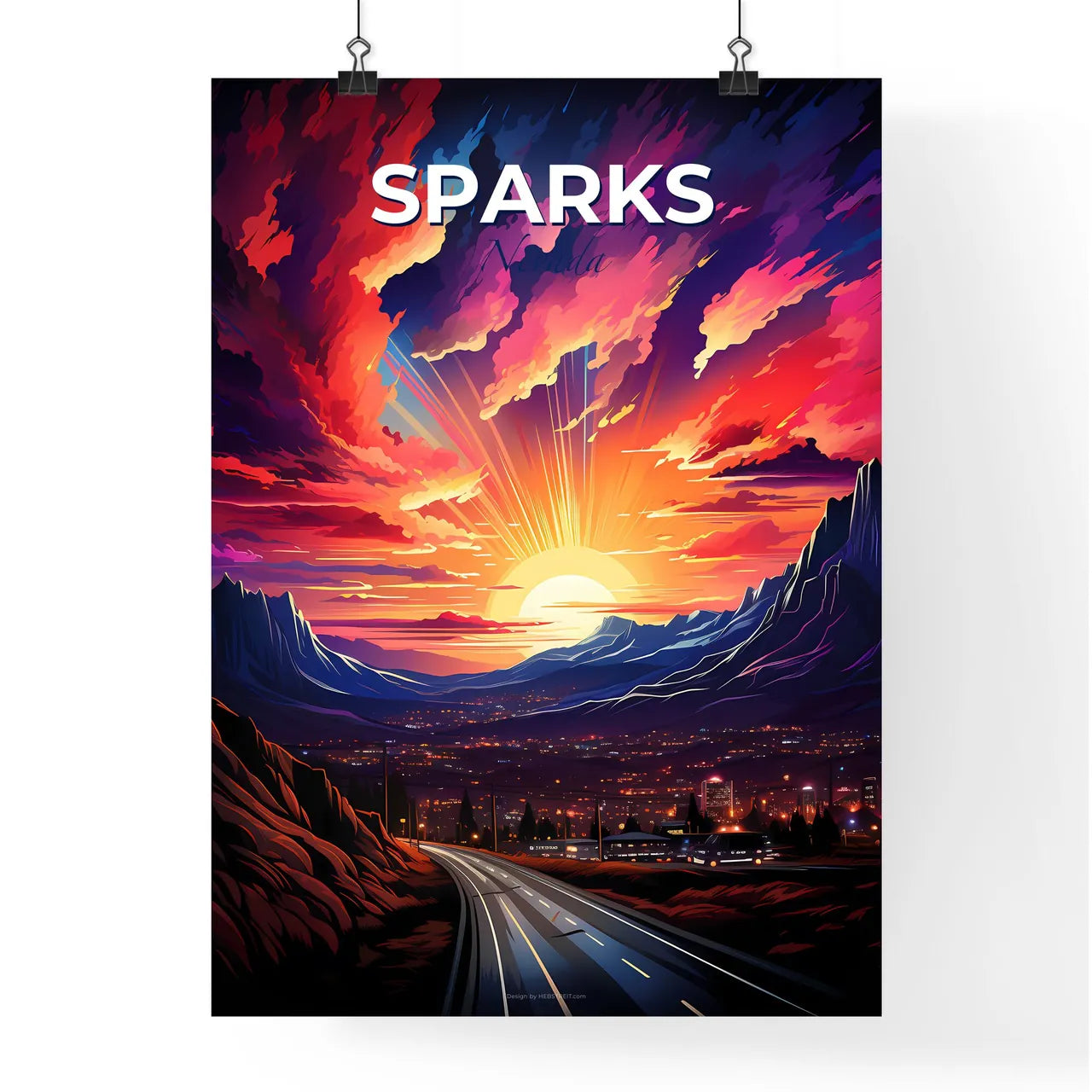 Sparks, Nevada, A Poster of a sunset over a city Default Title