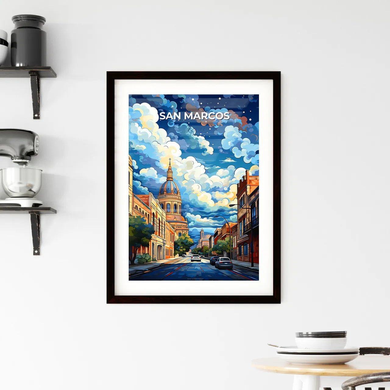 San Marcos, Texas, A Poster of a street with cars and buildings Default Title