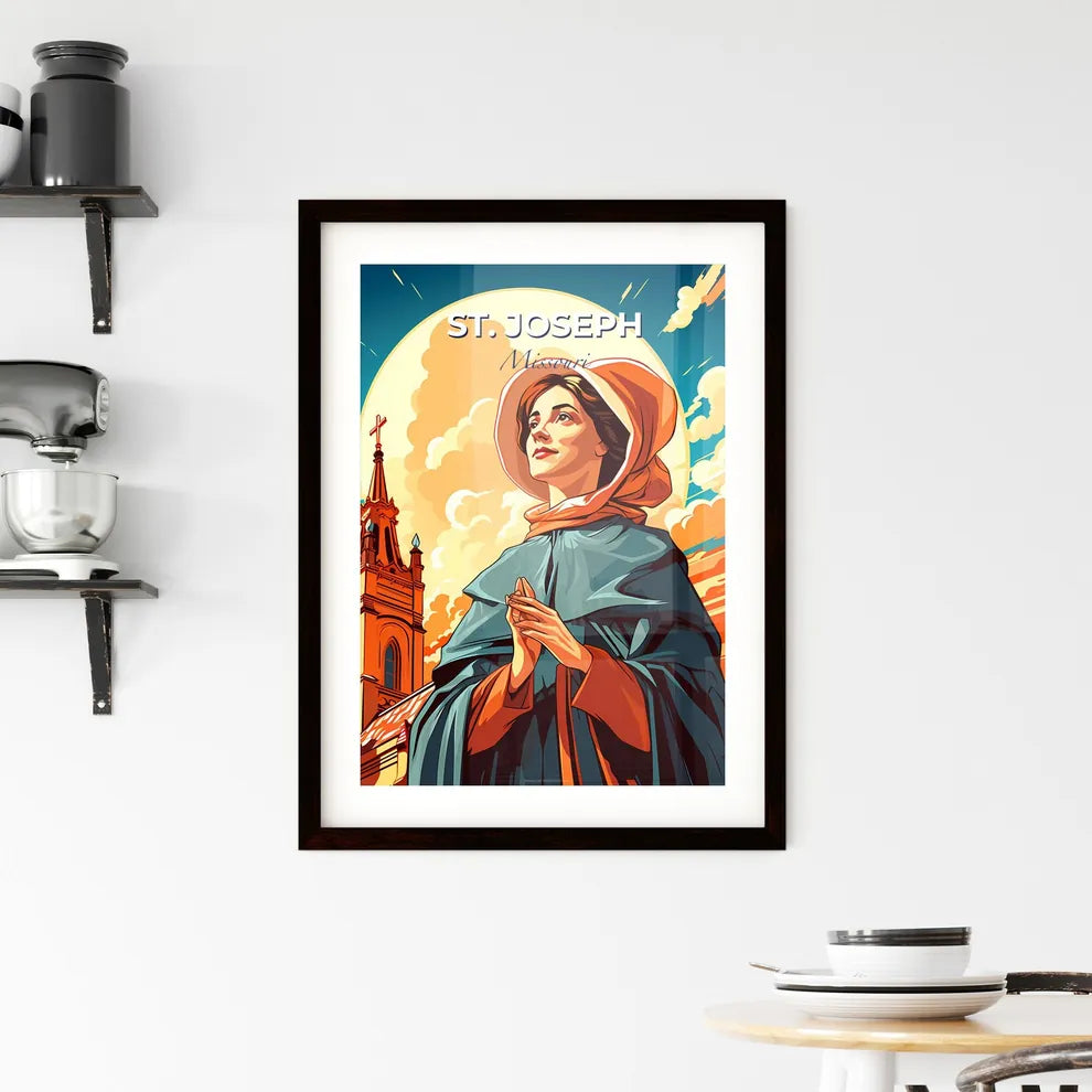 St. Joseph, Missouri, A Poster of a woman in a robe and hat with hands together in front of a church Default Title