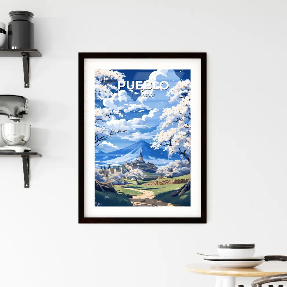 Pueblo, Colorado, A Poster of a landscape with trees and a building Default Title