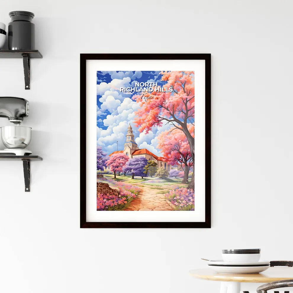 North Richland Hills, Texas, A Poster of a painting of a church and trees Default Title