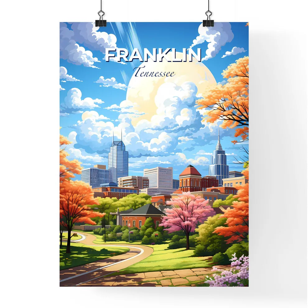 Franklin, Tennessee, A Poster of a city landscape with trees and buildings Default Title