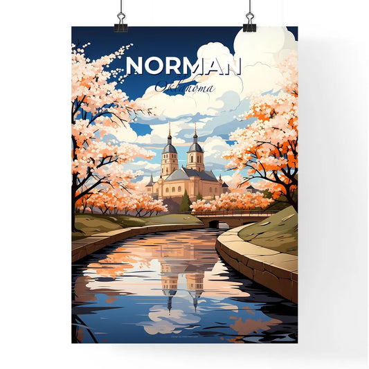 Norman, Oklahoma, A Poster of a river with a castle and trees Default Title