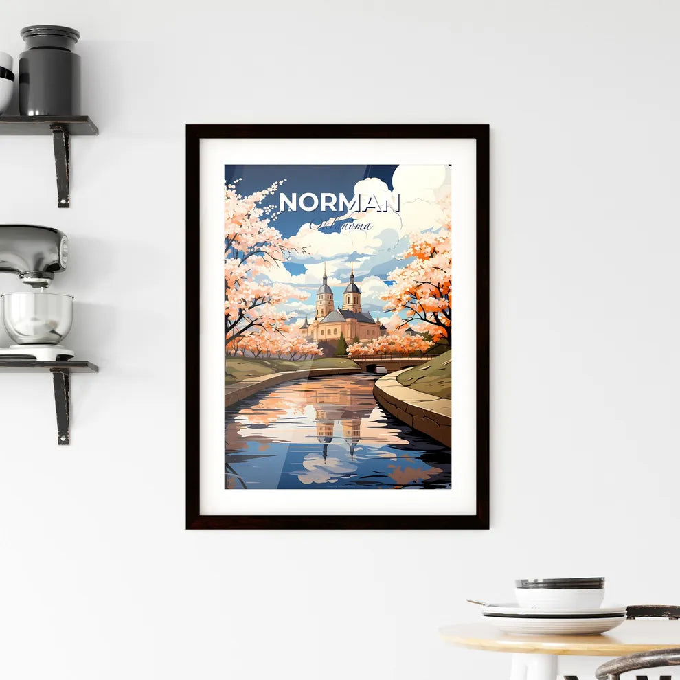 Norman, Oklahoma, A Poster of a river with a castle and trees Default Title