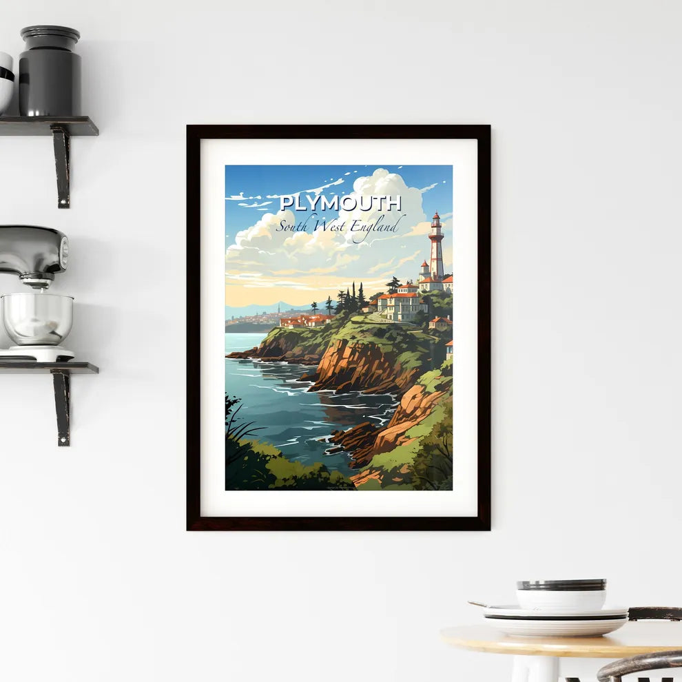 Plymouth, South West England, A Poster of a town on a cliff by the water Default Title