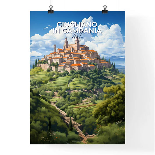 Giugliano In Campania, Italy, A Poster of a city on a hill Default Title