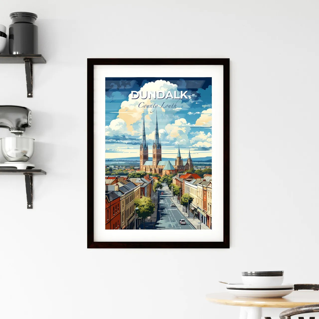 Dundalk, County Louth, A Poster of a city with a large building and a street Default Title