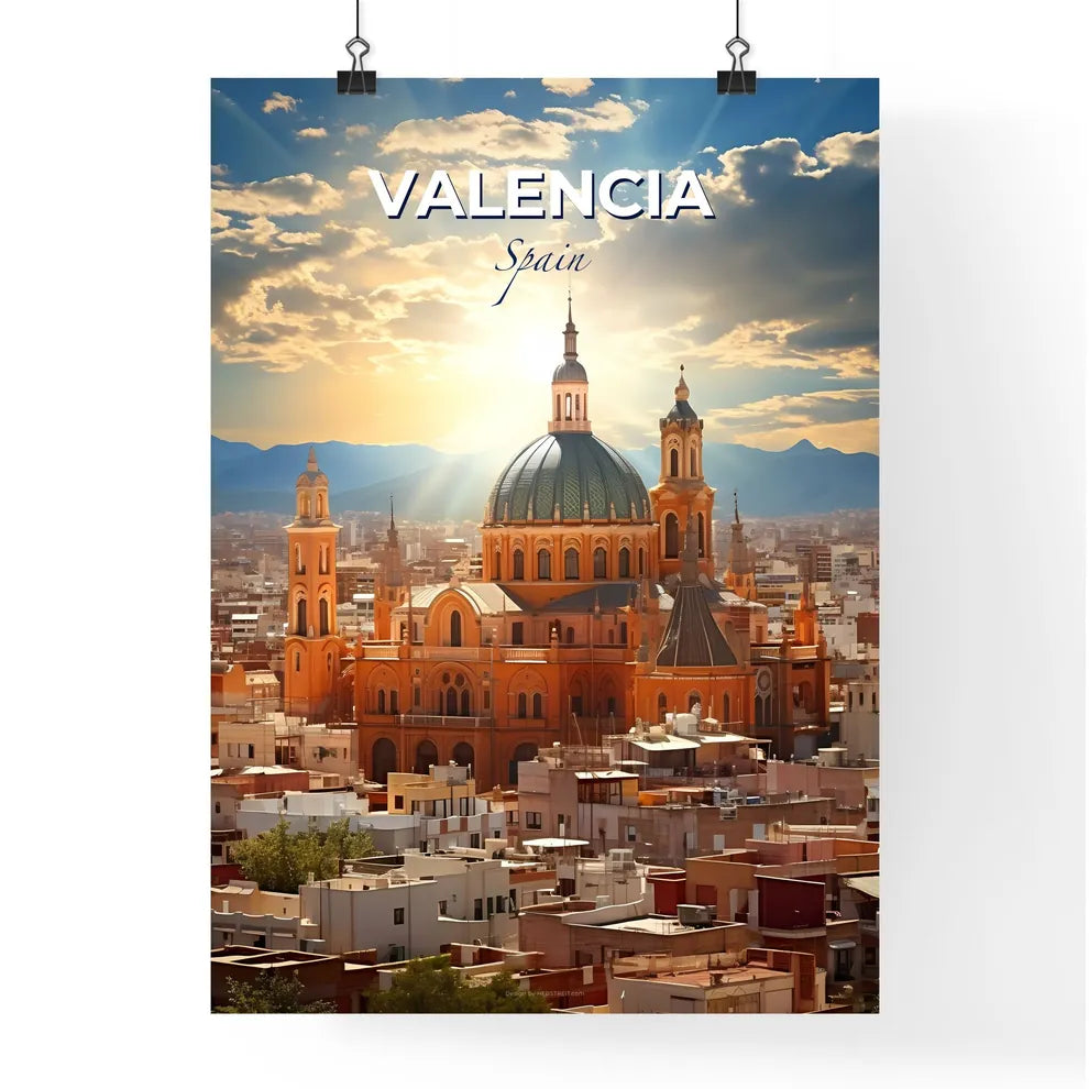 Valencia, Spain, A Poster of a large building with a dome and a dome on top of it Default Title