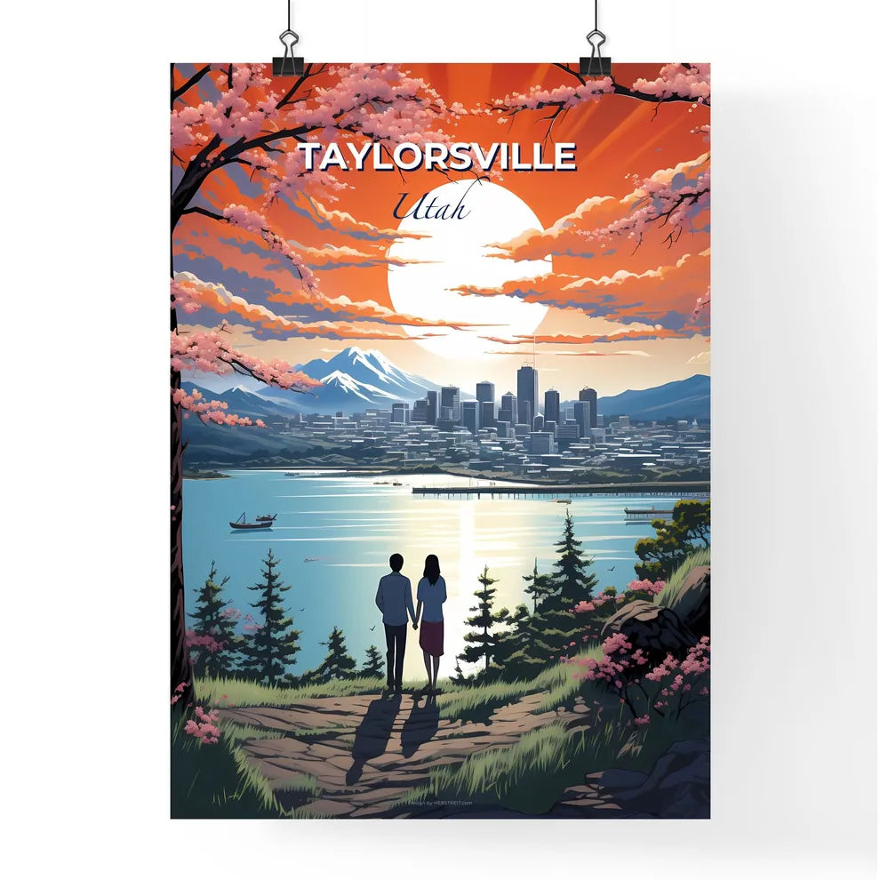 Taylorsville, Utah, A Poster of a couple of people standing on a hill overlooking a city Default Title
